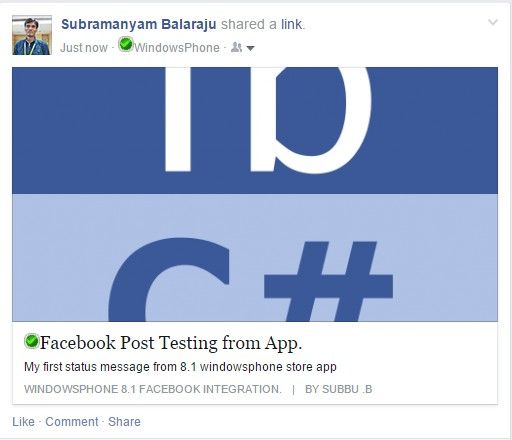 status message on your Facebook